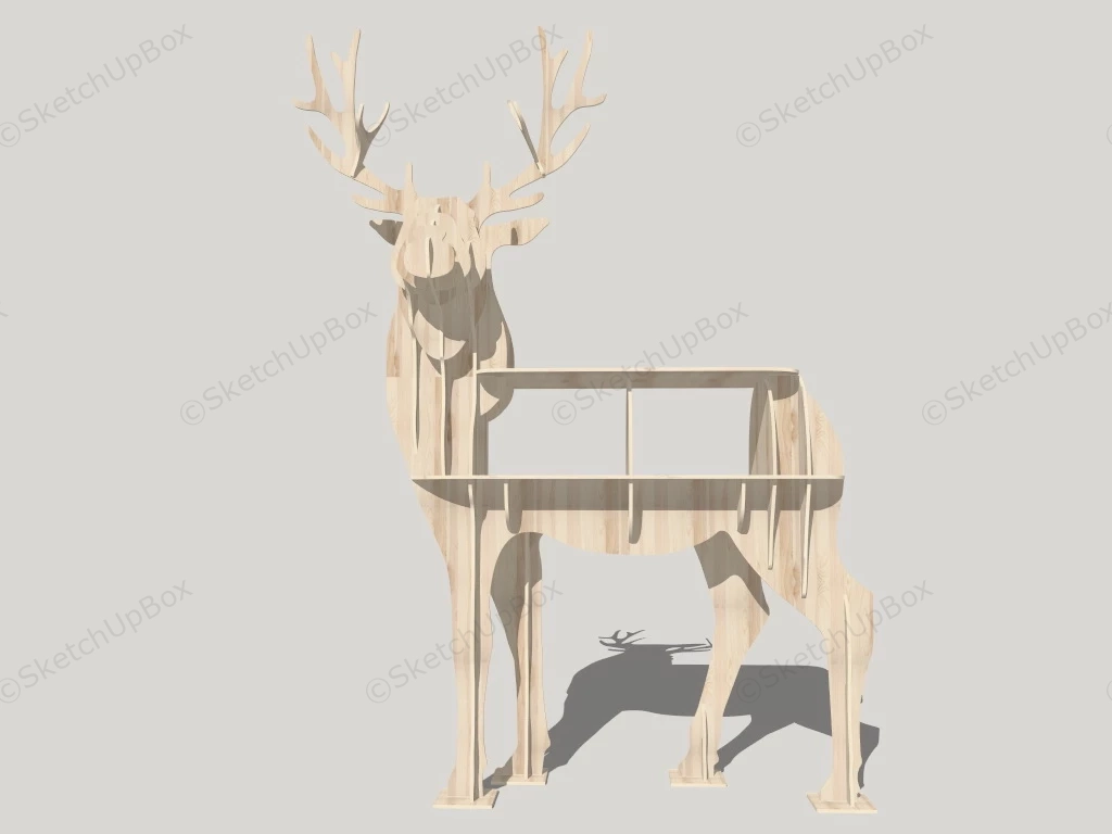 Elk Deer Bookcase sketchup model preview - SketchupBox