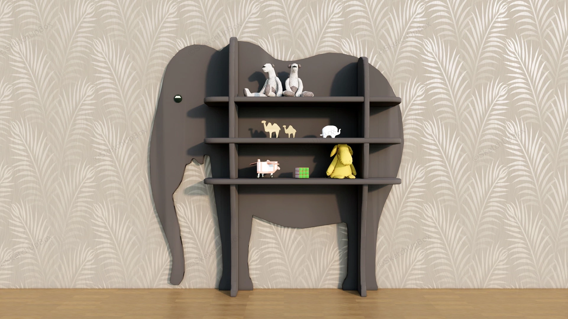 Elephant Bookcase sketchup model preview - SketchupBox