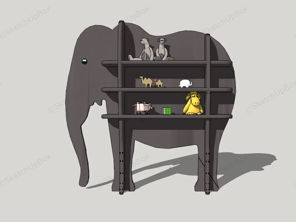 Elephant Bookcase sketchup model preview - SketchupBox