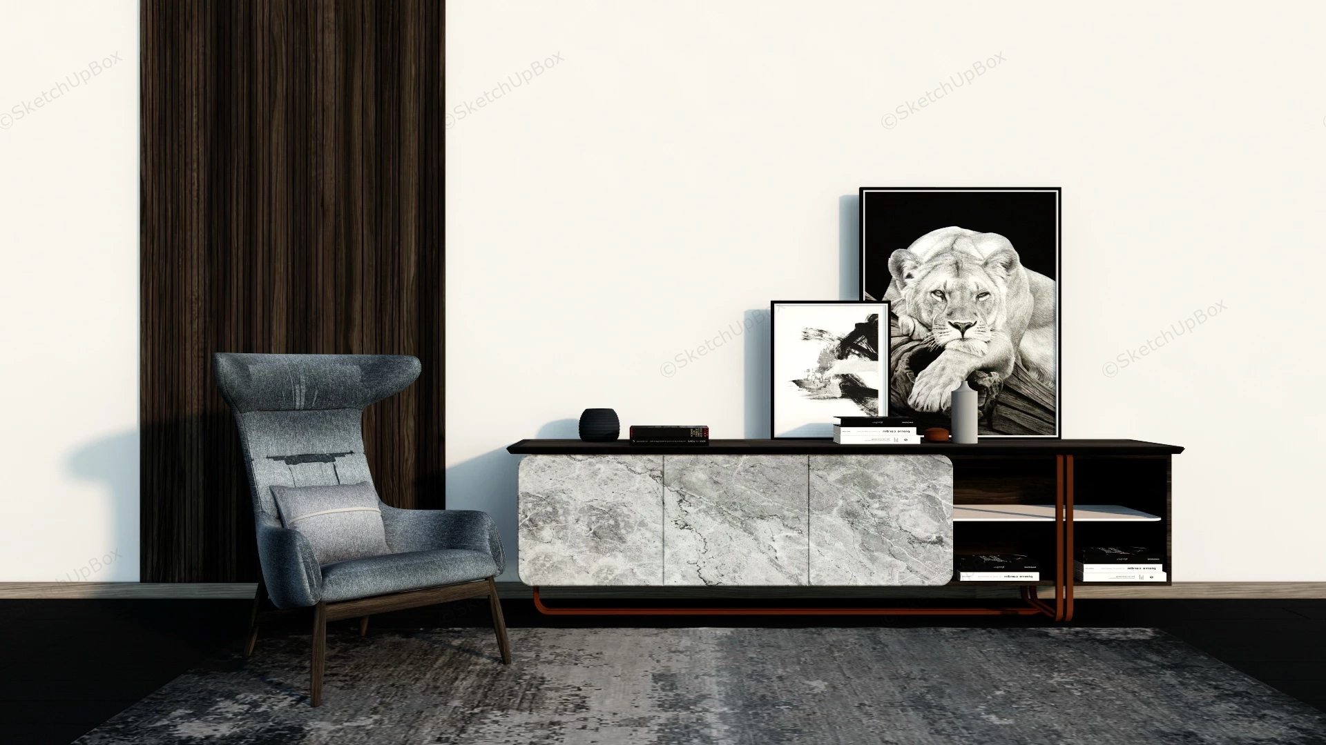 Cool Tv Stand sketchup model preview - SketchupBox