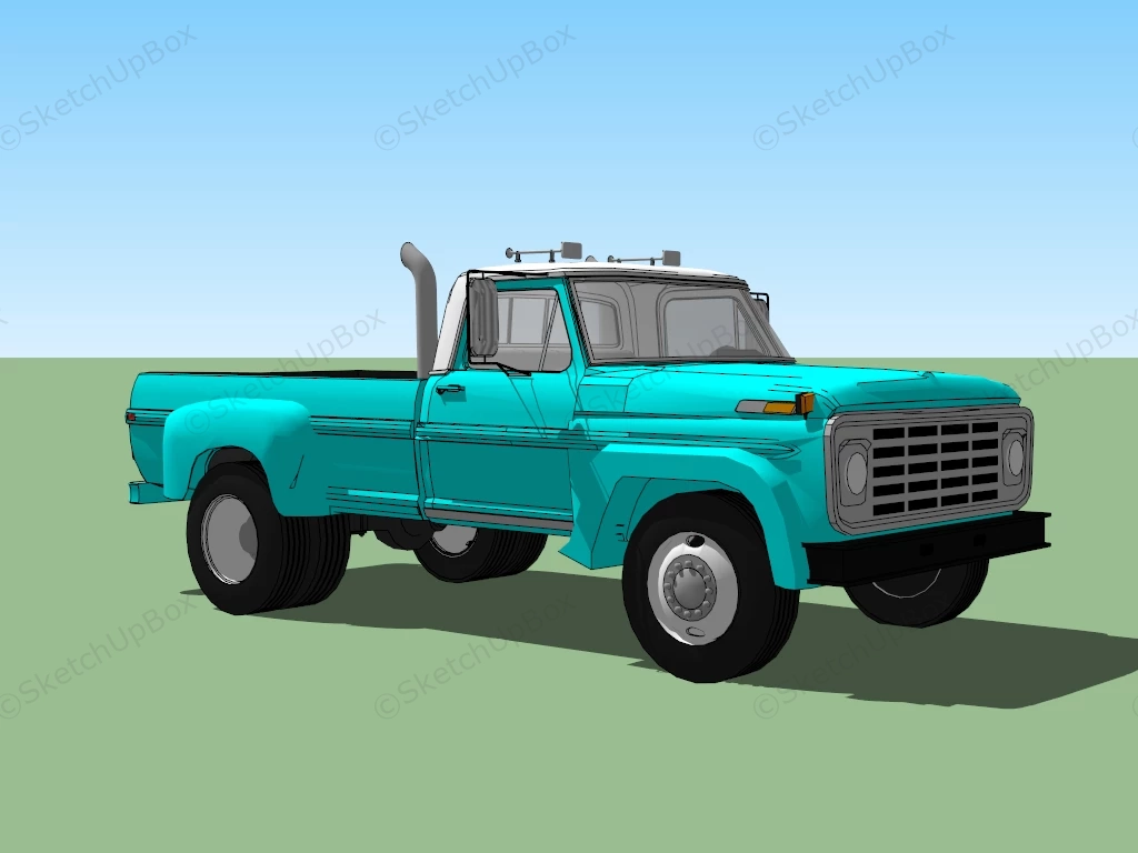 1976 Ford F600 Crew Cab sketchup model preview - SketchupBox