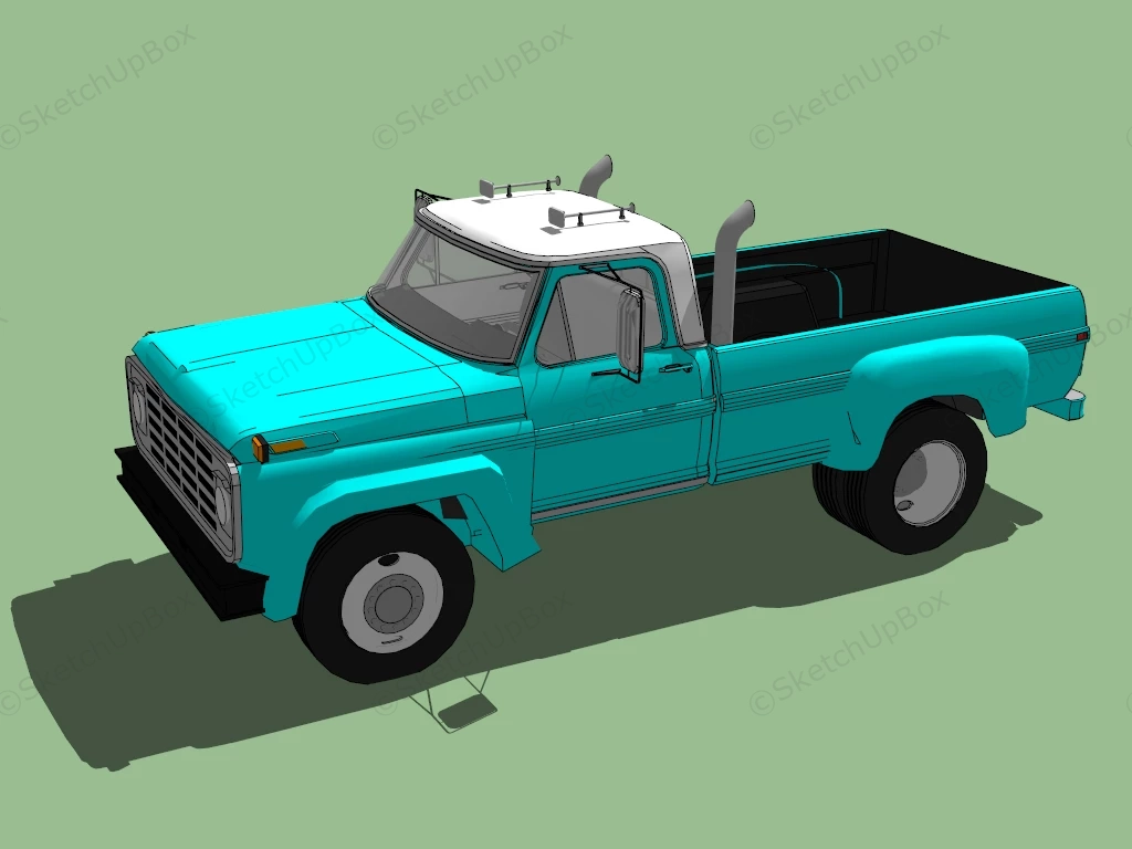 1976 Ford F600 Crew Cab sketchup model preview - SketchupBox