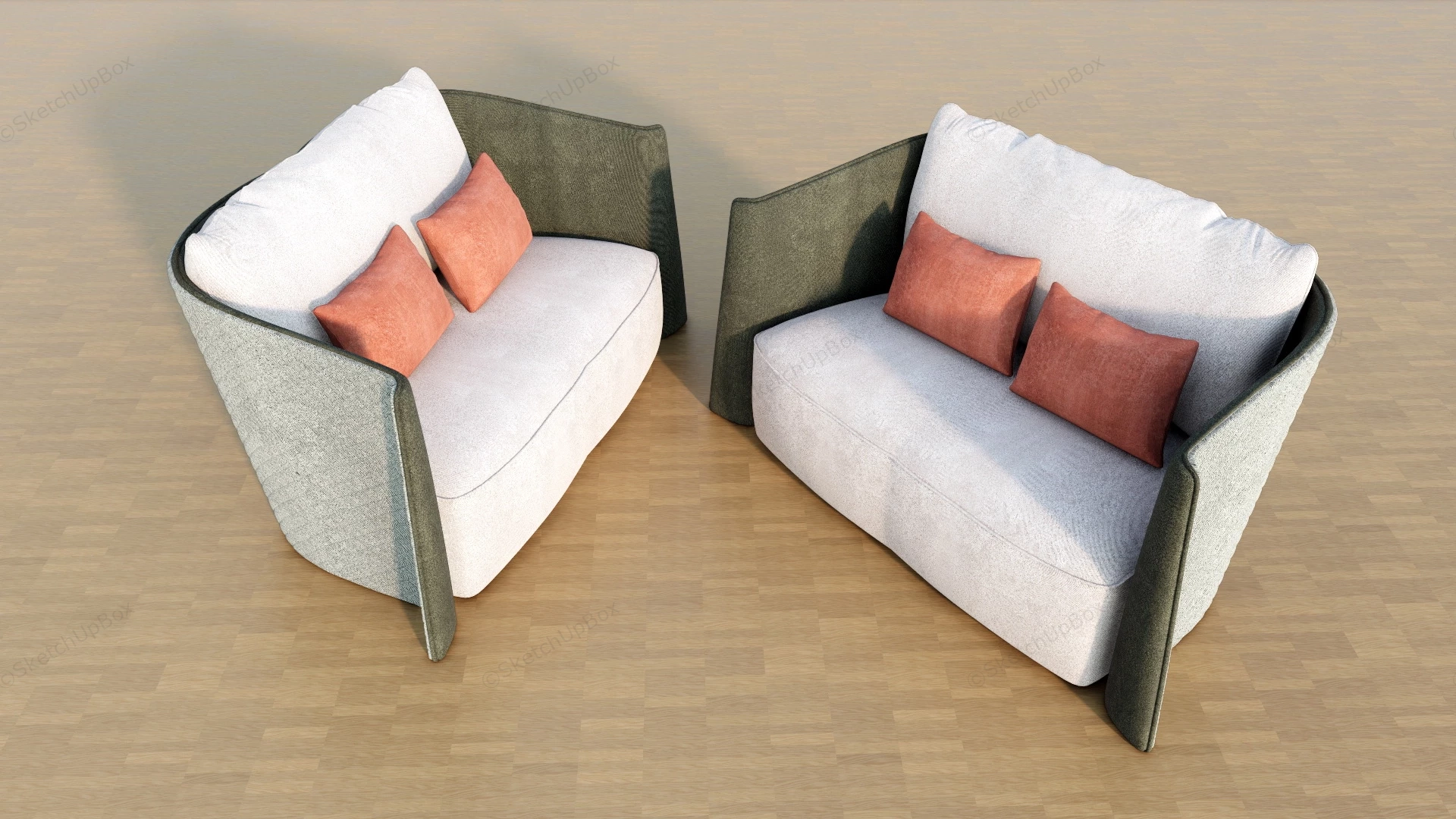 Small Space Loveseats sketchup model preview - SketchupBox