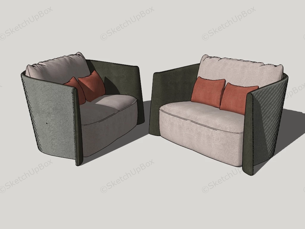 Small Space Loveseats sketchup model preview - SketchupBox