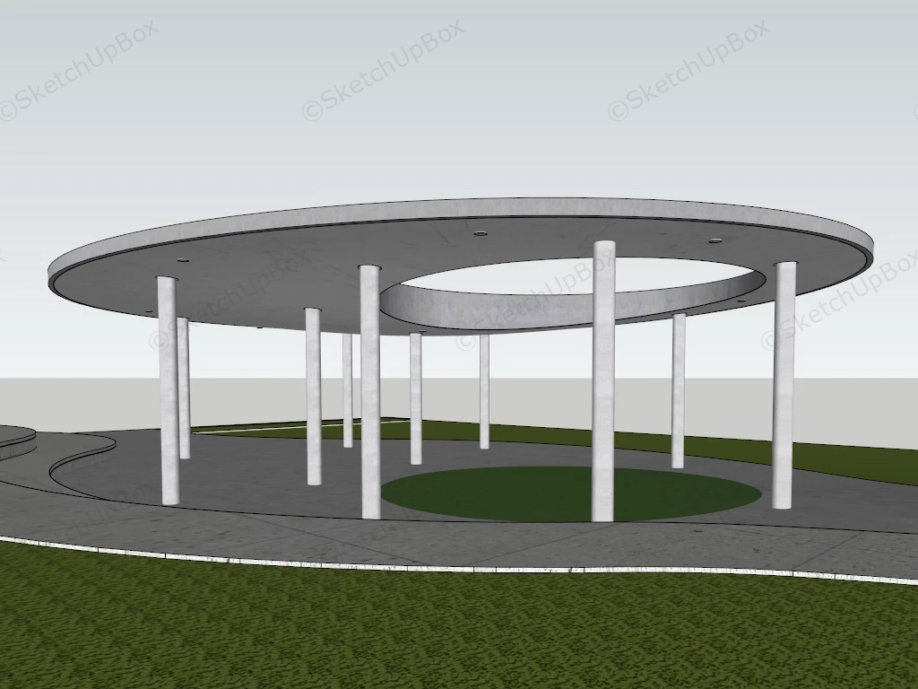 Public Park Pergola Design sketchup model preview - SketchupBox