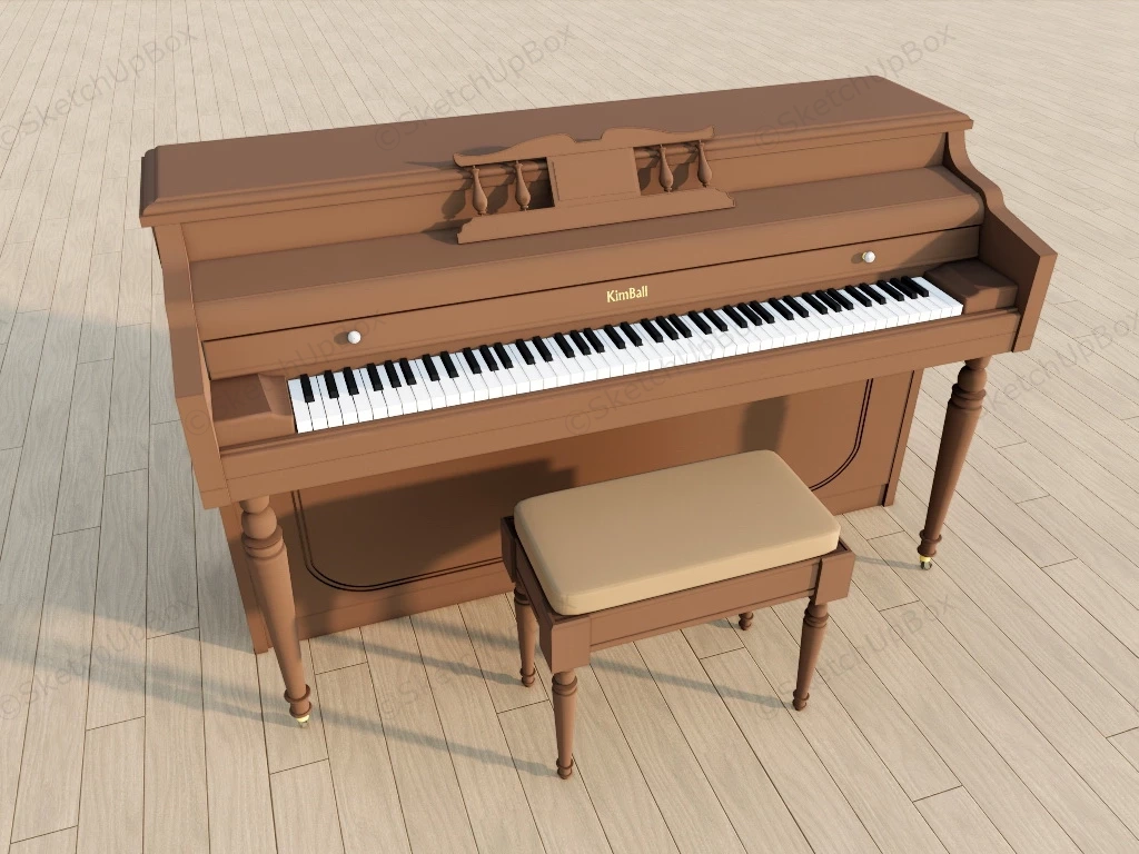 Kimball Upright Piano sketchup model preview - SketchupBox