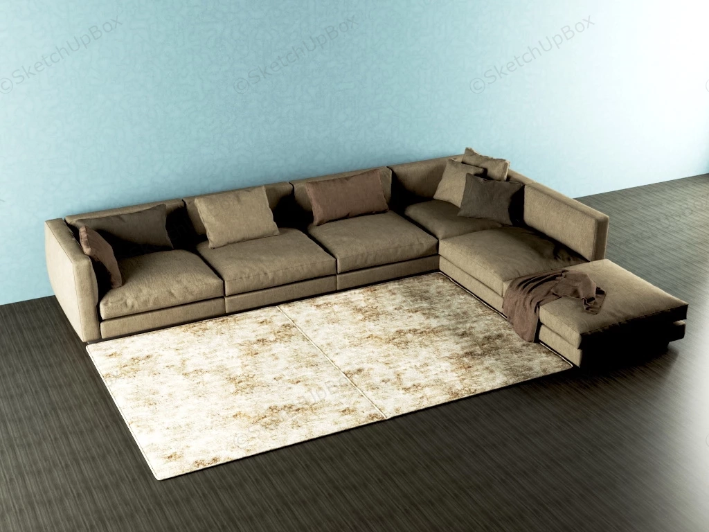 Chaise Sectional Couch sketchup model preview - SketchupBox