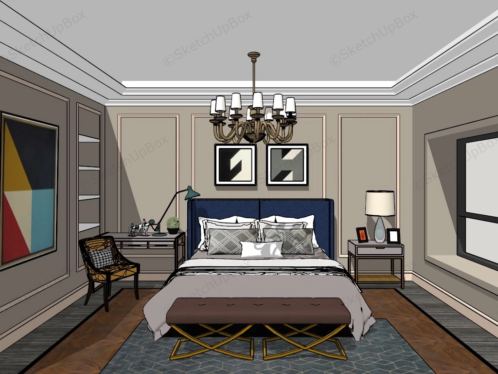 Minimalist Bedroom Ideas sketchup model preview - SketchupBox