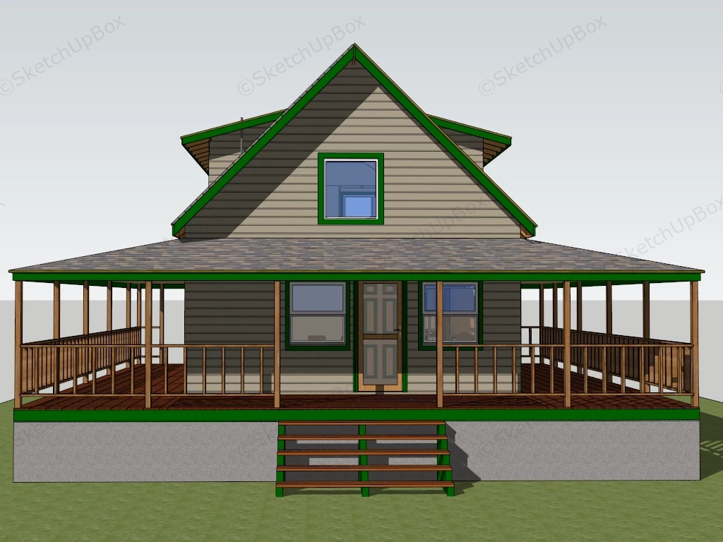 Small House With Basement sketchup model preview - SketchupBox