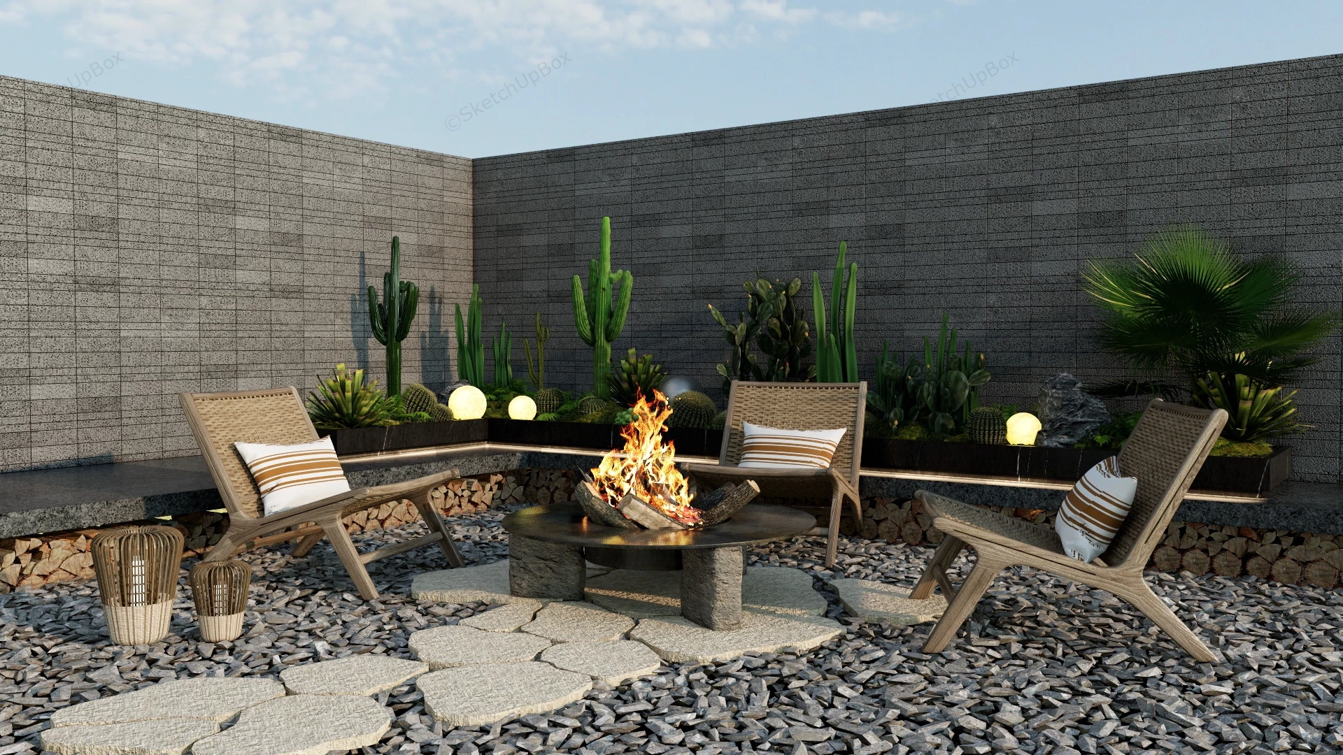 Outdoor Backyard Patio Ideas sketchup model preview - SketchupBox