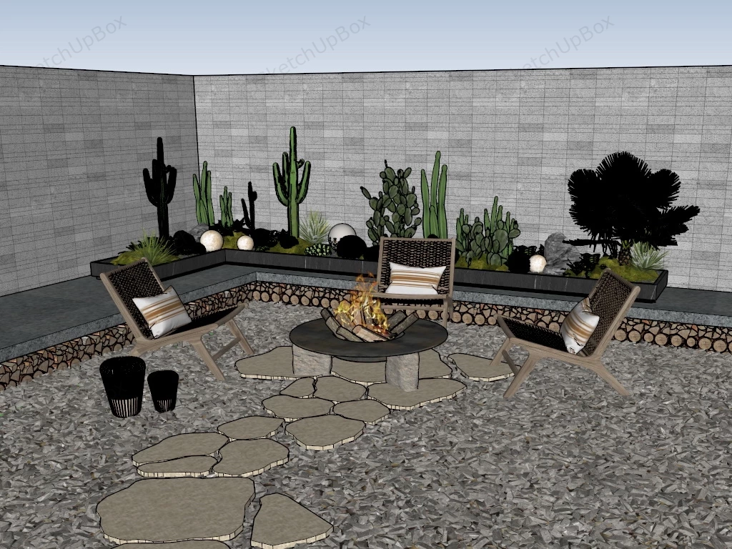 Outdoor Backyard Patio Ideas sketchup model preview - SketchupBox