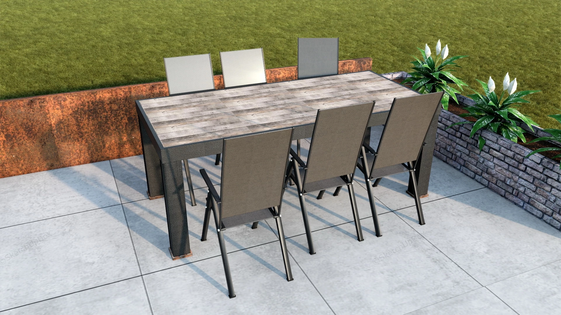 Metal Patio Set sketchup model preview - SketchupBox