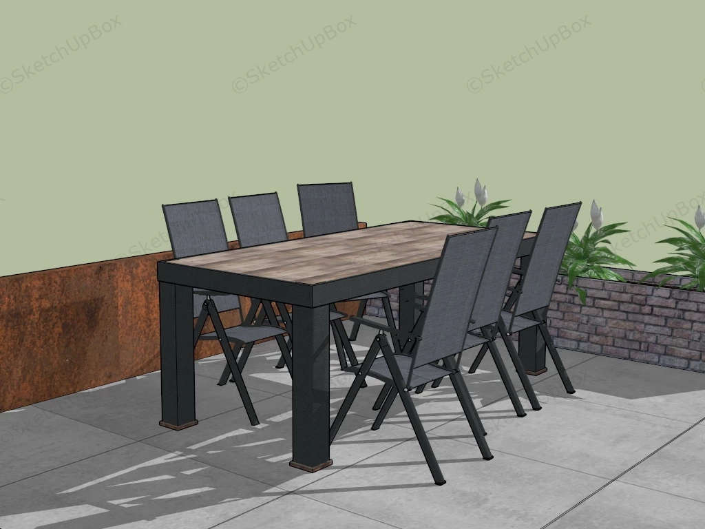 Metal Patio Set sketchup model preview - SketchupBox