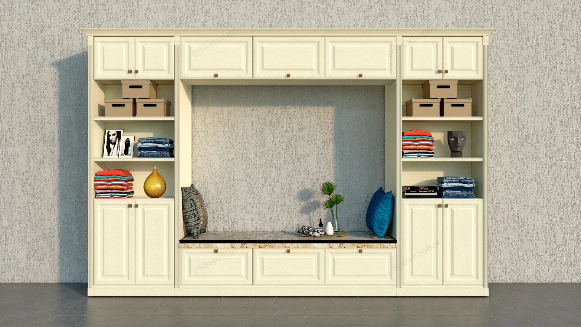 Mudroom Storage & Entryway Organization sketchup model preview - SketchupBox