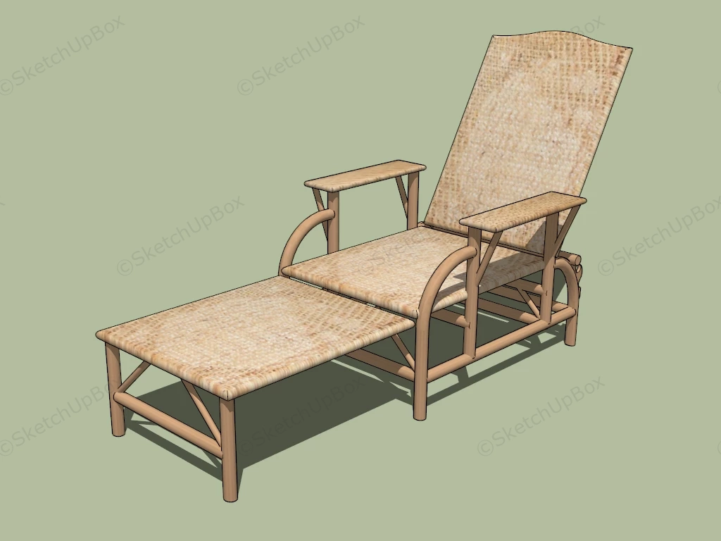 Bamboo And Wood Sunlounger sketchup model preview - SketchupBox