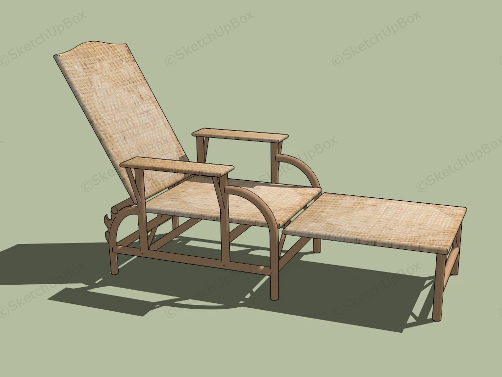 Bamboo And Wood Sunlounger sketchup model preview - SketchupBox