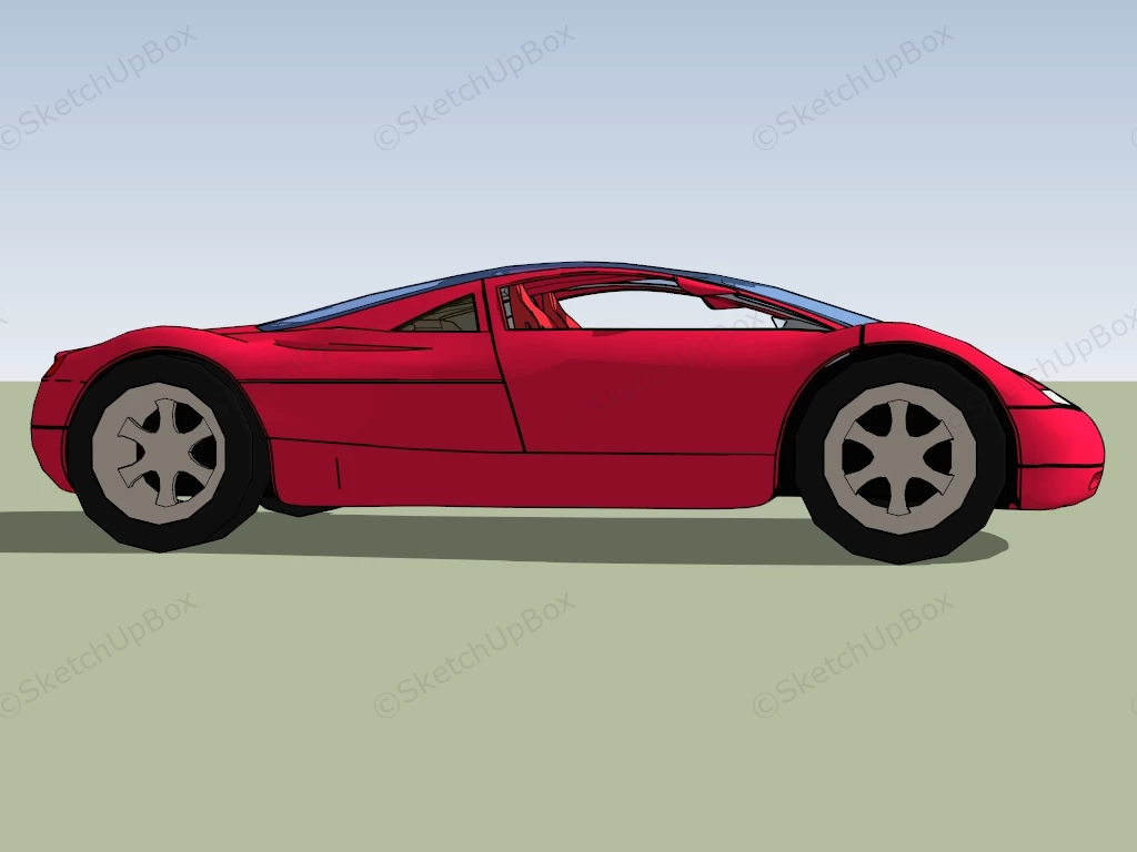 Red Audi Avus Quattro sketchup model preview - SketchupBox