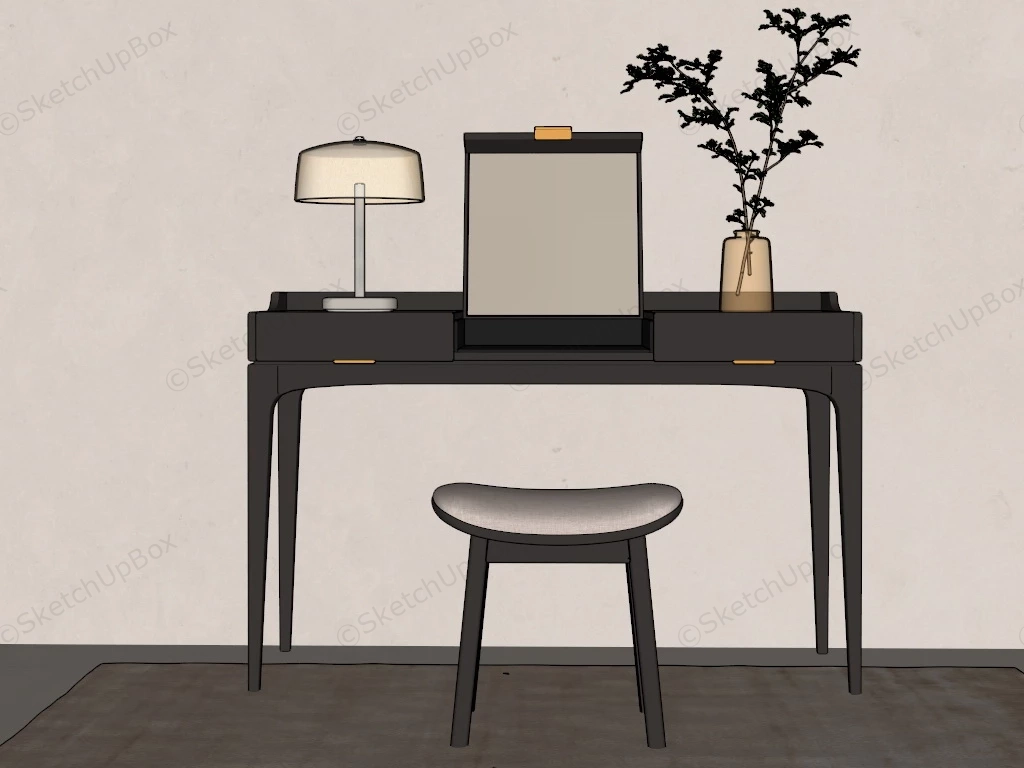 Black Minimalist Dressing Table sketchup model preview - SketchupBox