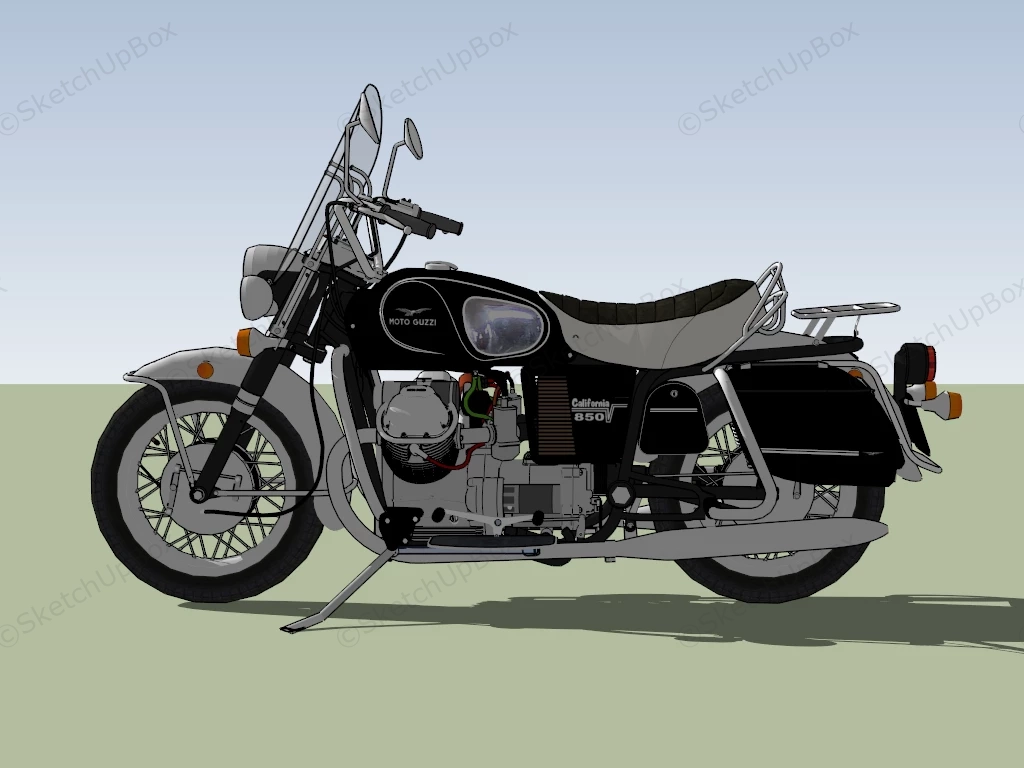 Moto Guzzi California sketchup model preview - SketchupBox