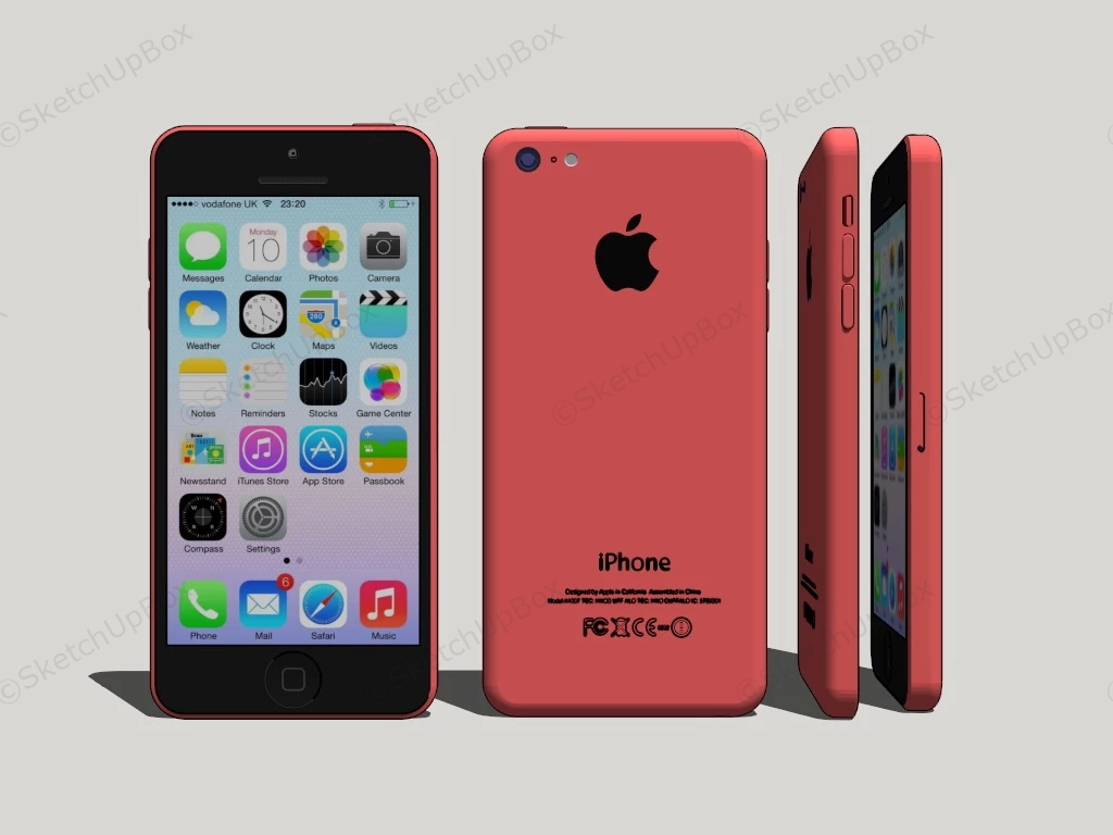 Apple IPhone 4S Orange sketchup model preview - SketchupBox