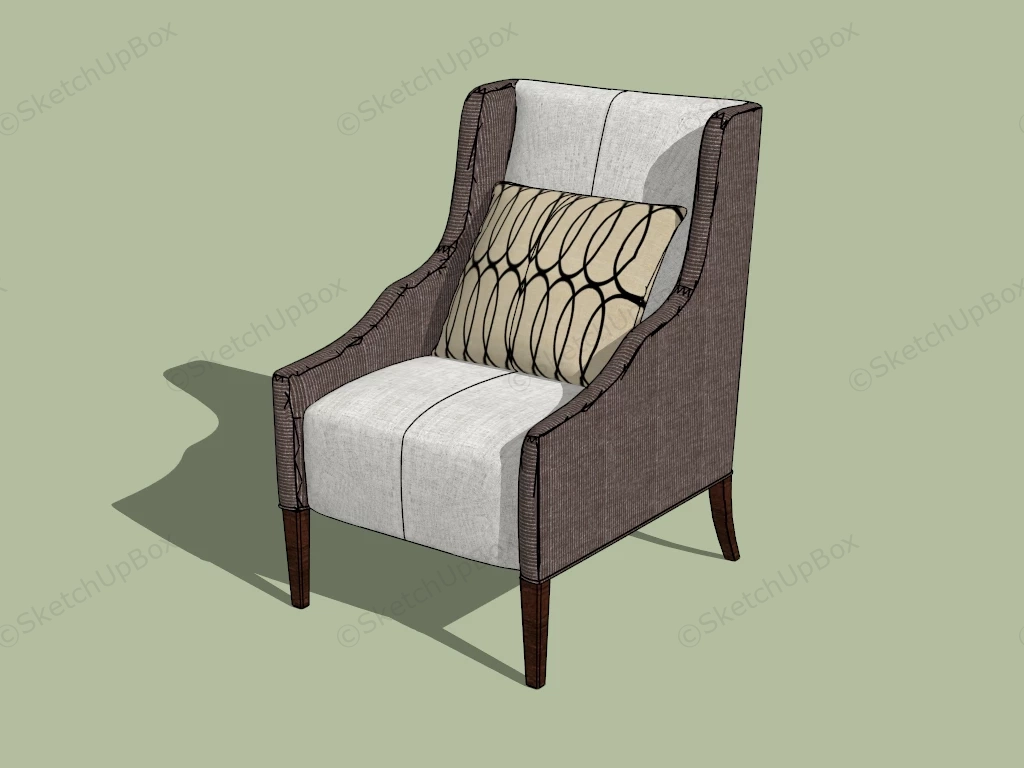 Wingback Accent Chair sketchup model preview - SketchupBox