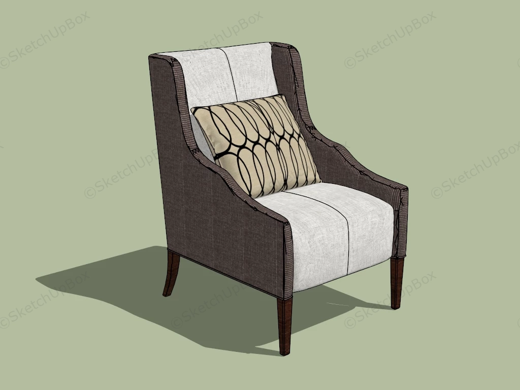 Wingback Accent Chair sketchup model preview - SketchupBox