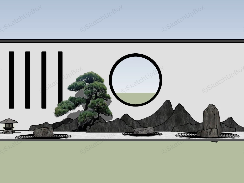 Zen Garden Wall Art sketchup model preview - SketchupBox