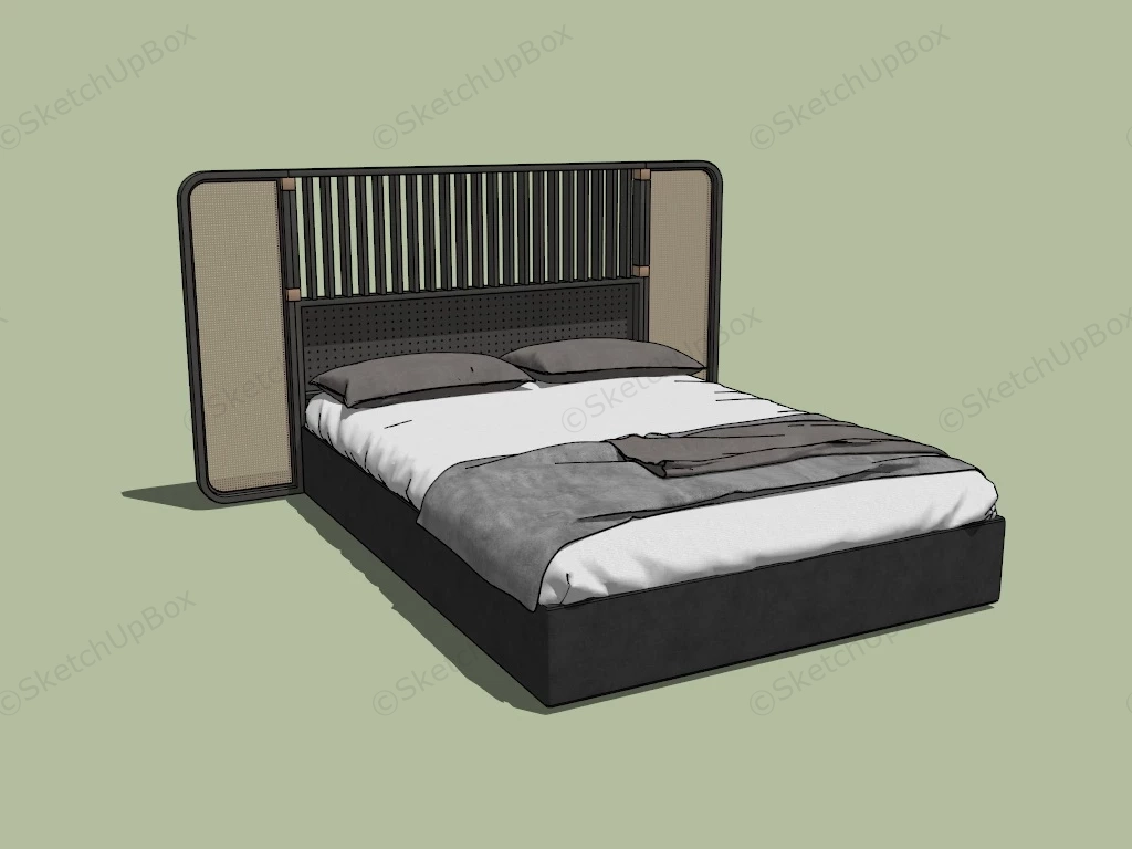 Modern Chinese Bed sketchup model preview - SketchupBox