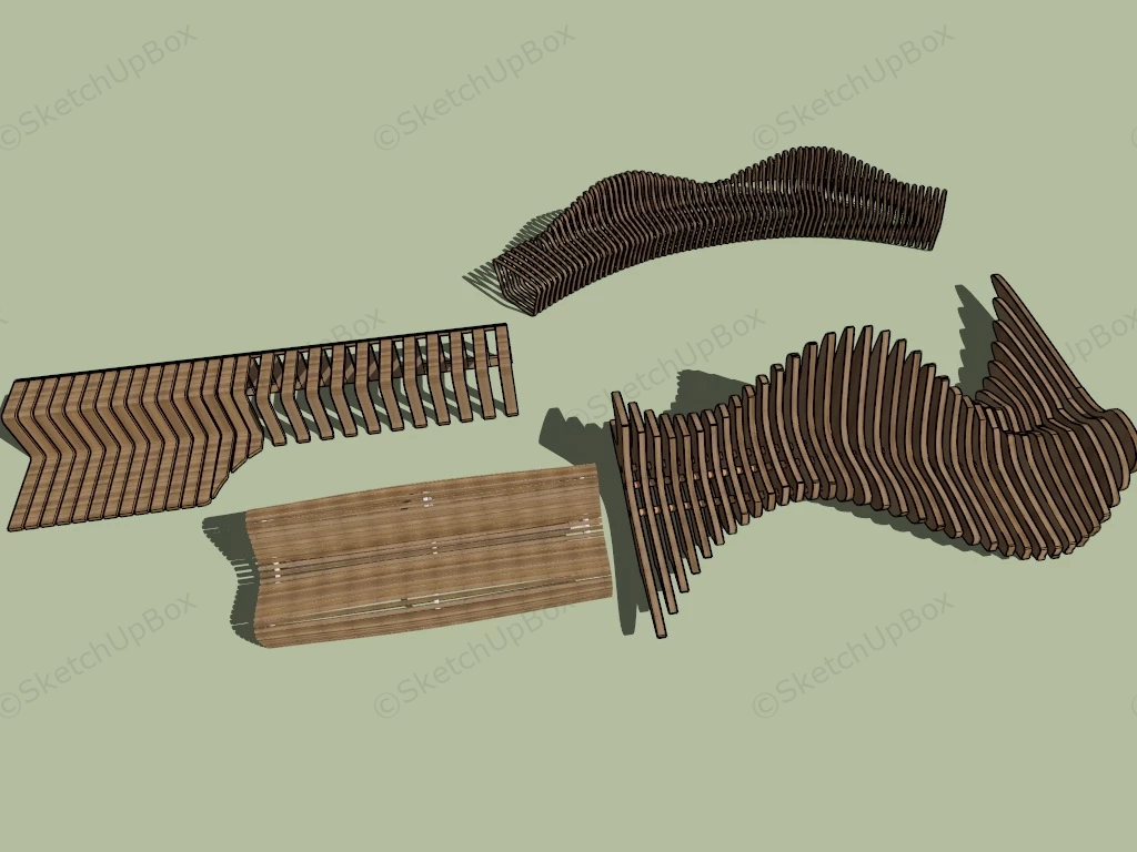 Creative Design Urban Public Benches sketchup model preview - SketchupBox