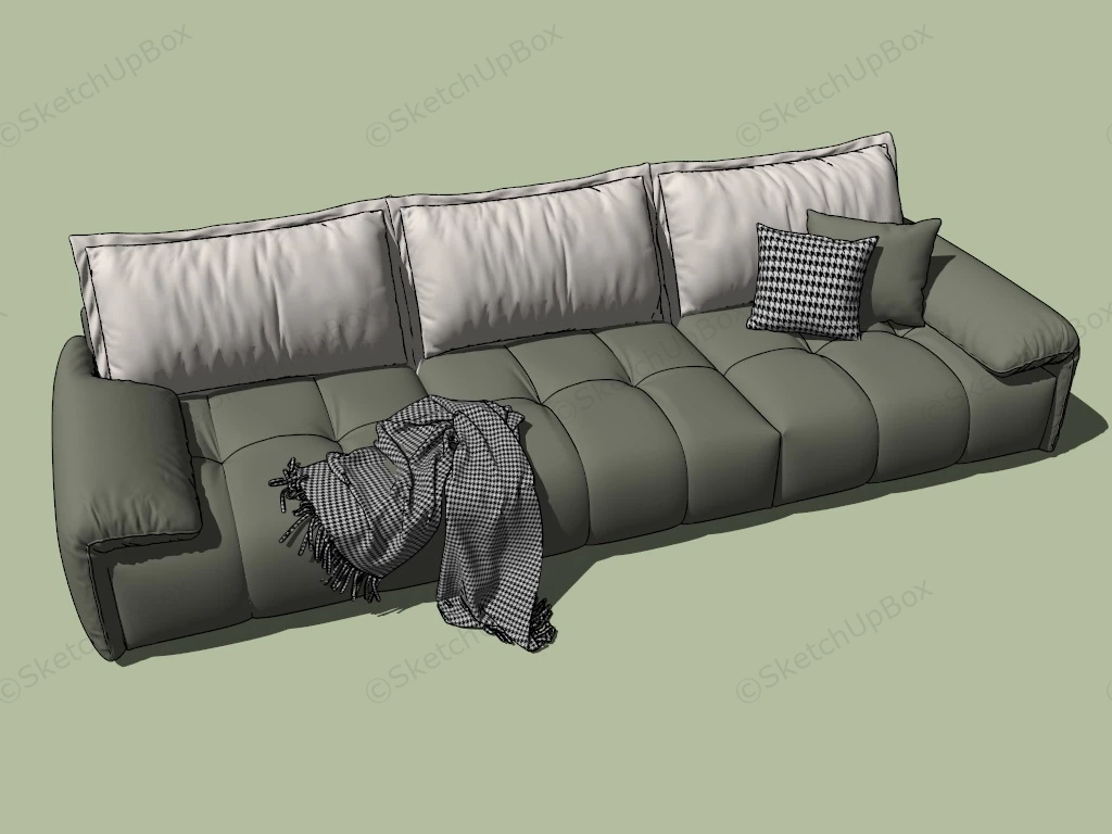 Modern Leather Lounge Sofa sketchup model preview - SketchupBox