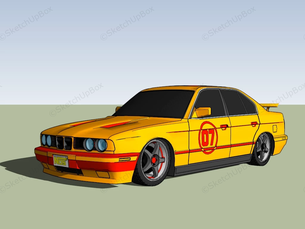 Yellow Rally Car sketchup model preview - SketchupBox