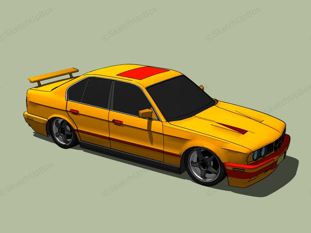 Yellow Rally Car sketchup model preview - SketchupBox