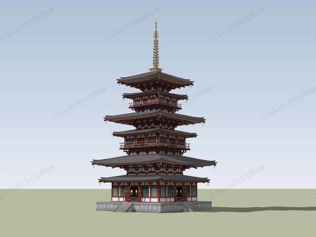 Chinese Buddhist Pagoda sketchup model preview - SketchupBox