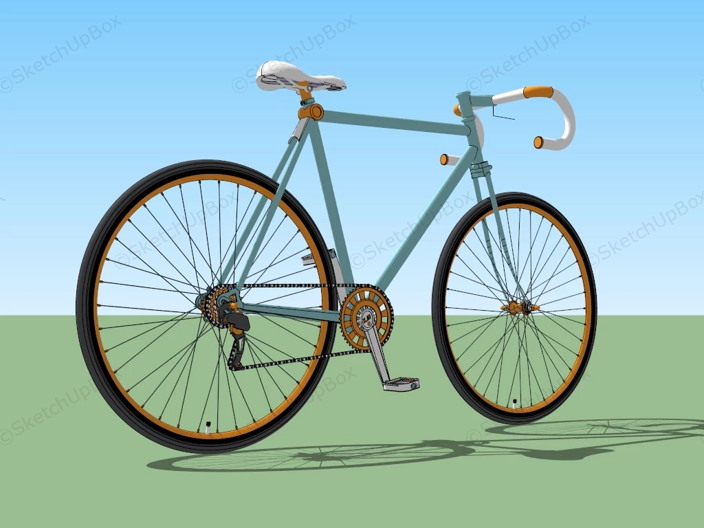 Lightweight Blue Road Bike sketchup model preview - SketchupBox