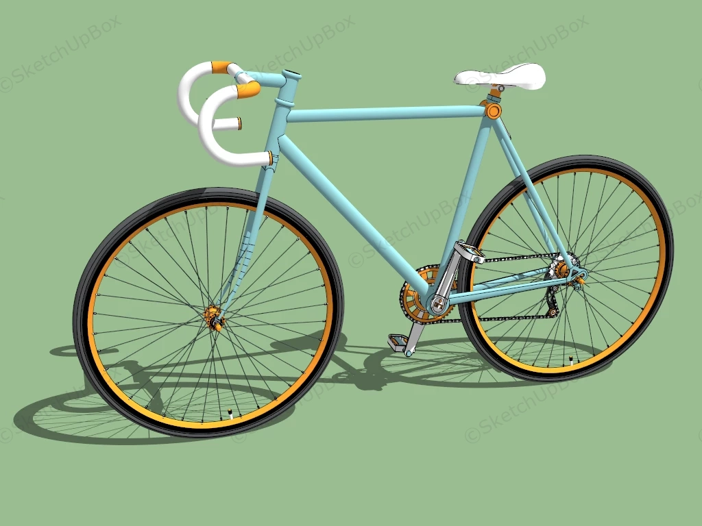 Lightweight Blue Road Bike sketchup model preview - SketchupBox