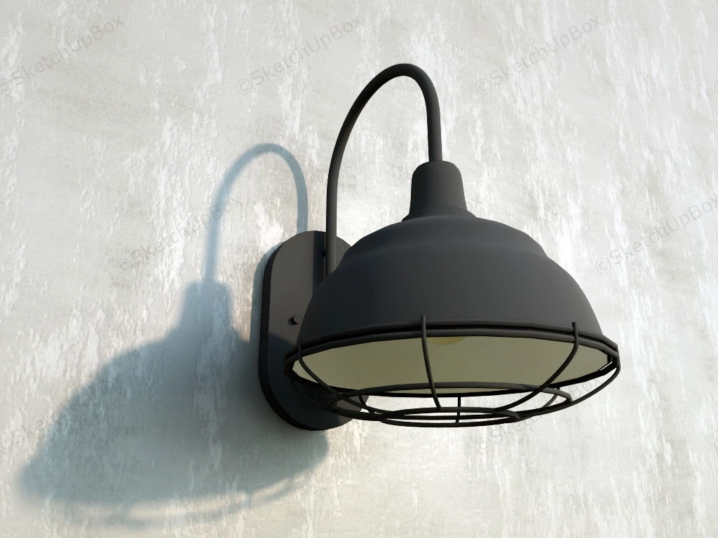 Outdoor Industrial Wall Sconce sketchup model preview - SketchupBox