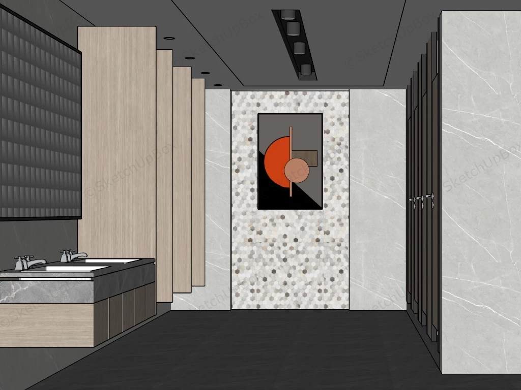 Mens Public Toilet sketchup model preview - SketchupBox