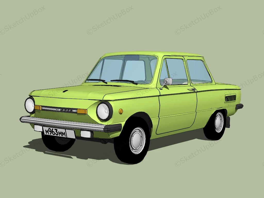 ZAZ 968M sketchup model preview - SketchupBox