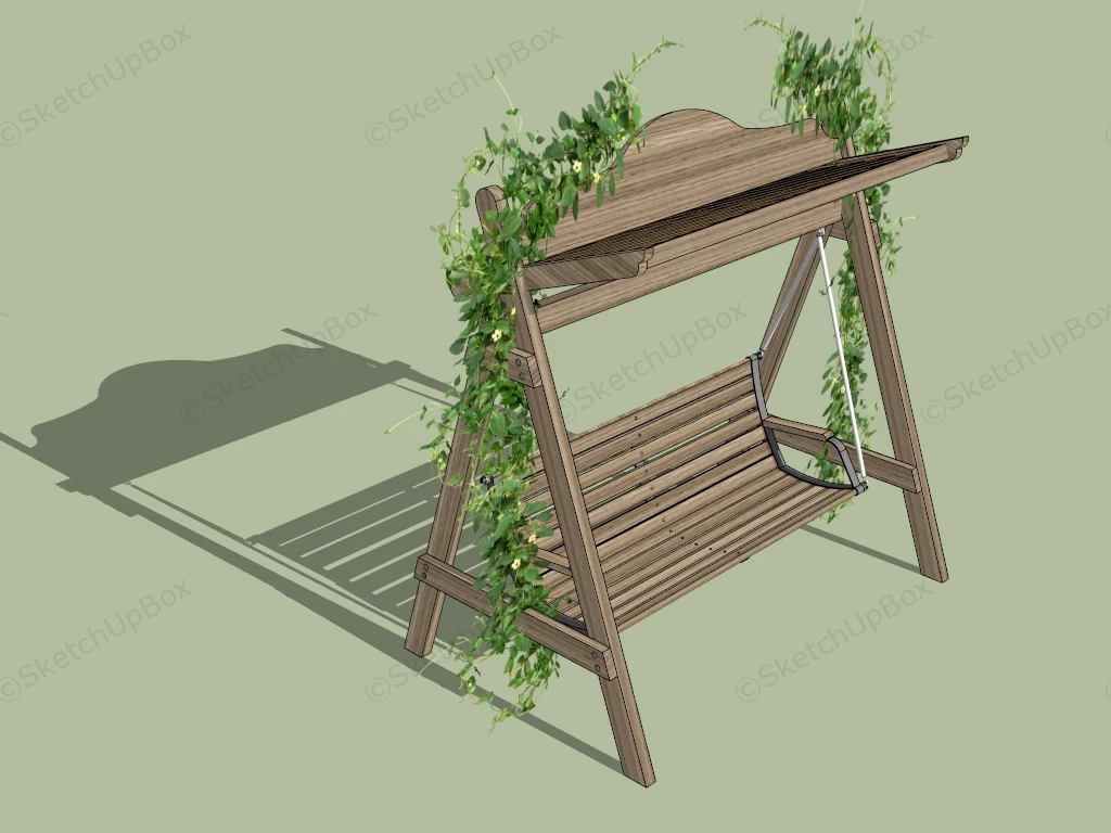 Wood Swing With Canopy And Vine sketchup model preview - SketchupBox