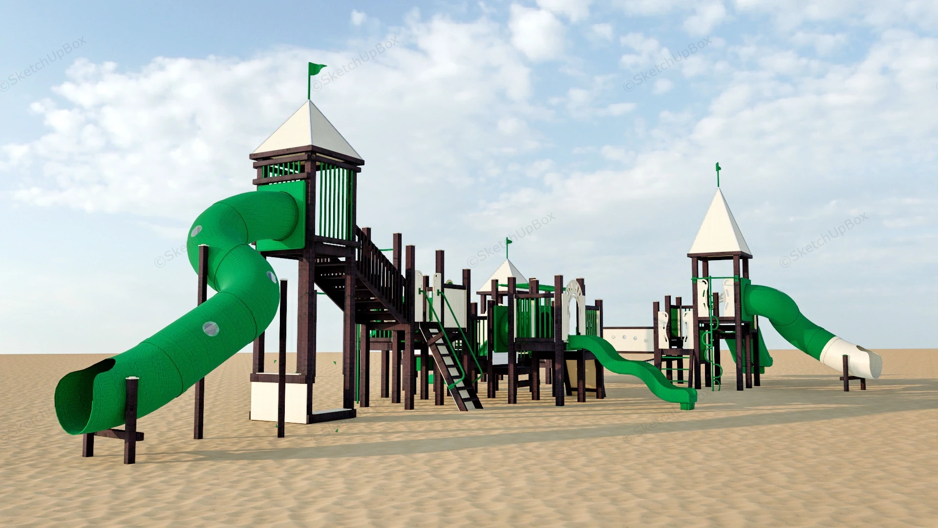 Commercial Playground Sets sketchup model preview - SketchupBox