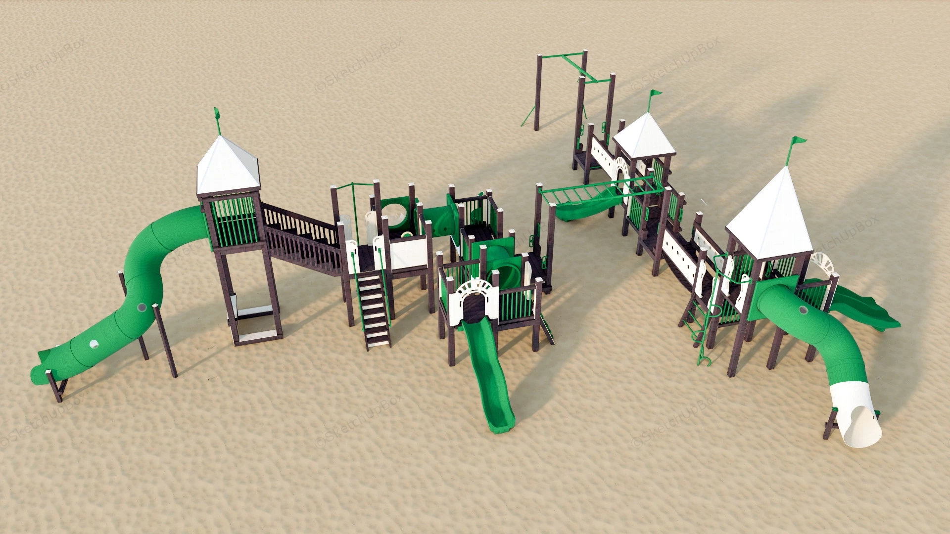 Commercial Playground Sets sketchup model preview - SketchupBox