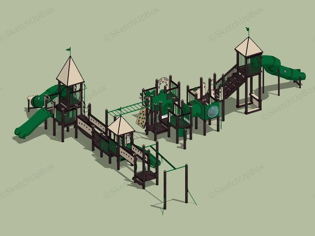 Commercial Playground Sets sketchup model preview - SketchupBox