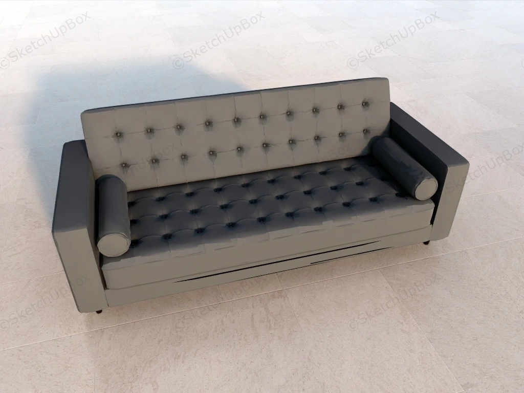 Grey Velvet Tufted Sofa sketchup model preview - SketchupBox