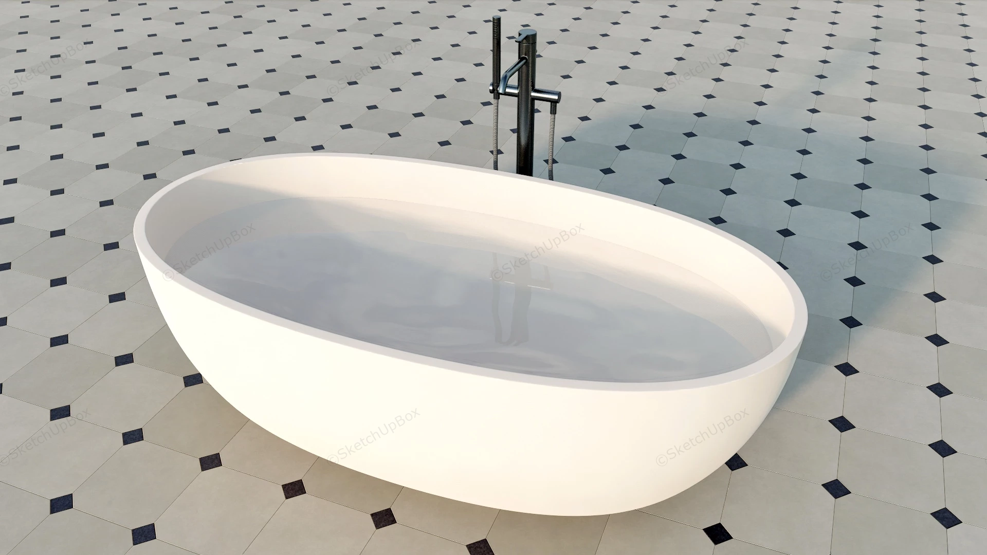 Freestanding Soaker Tub sketchup model preview - SketchupBox