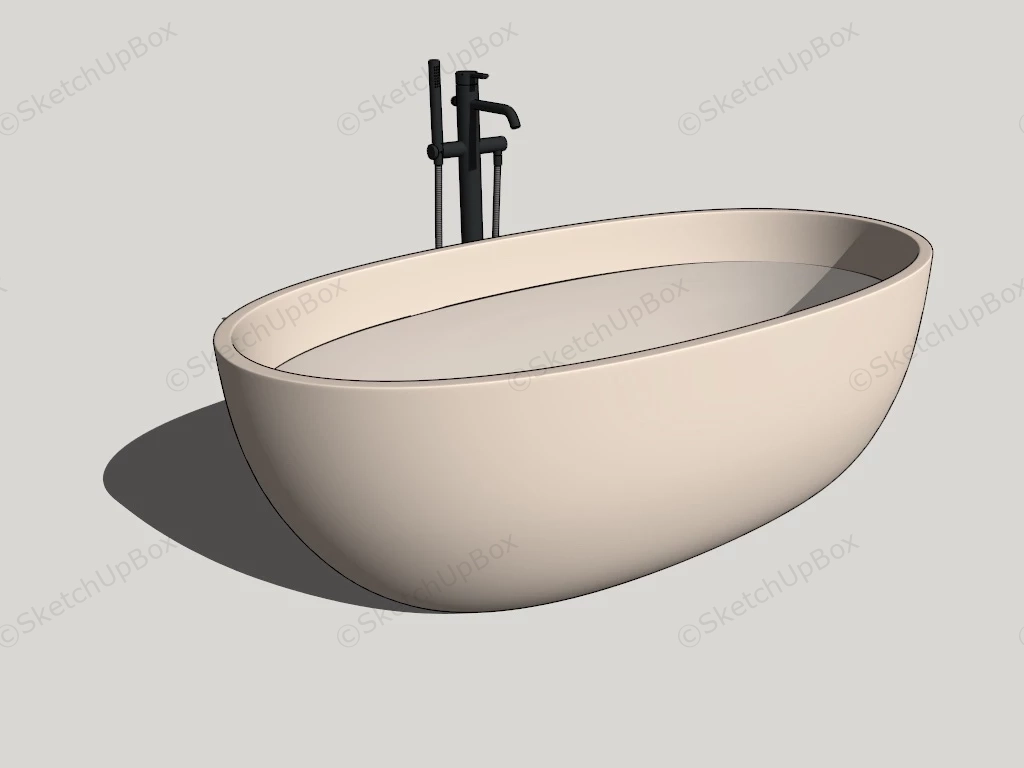 Freestanding Soaker Tub sketchup model preview - SketchupBox