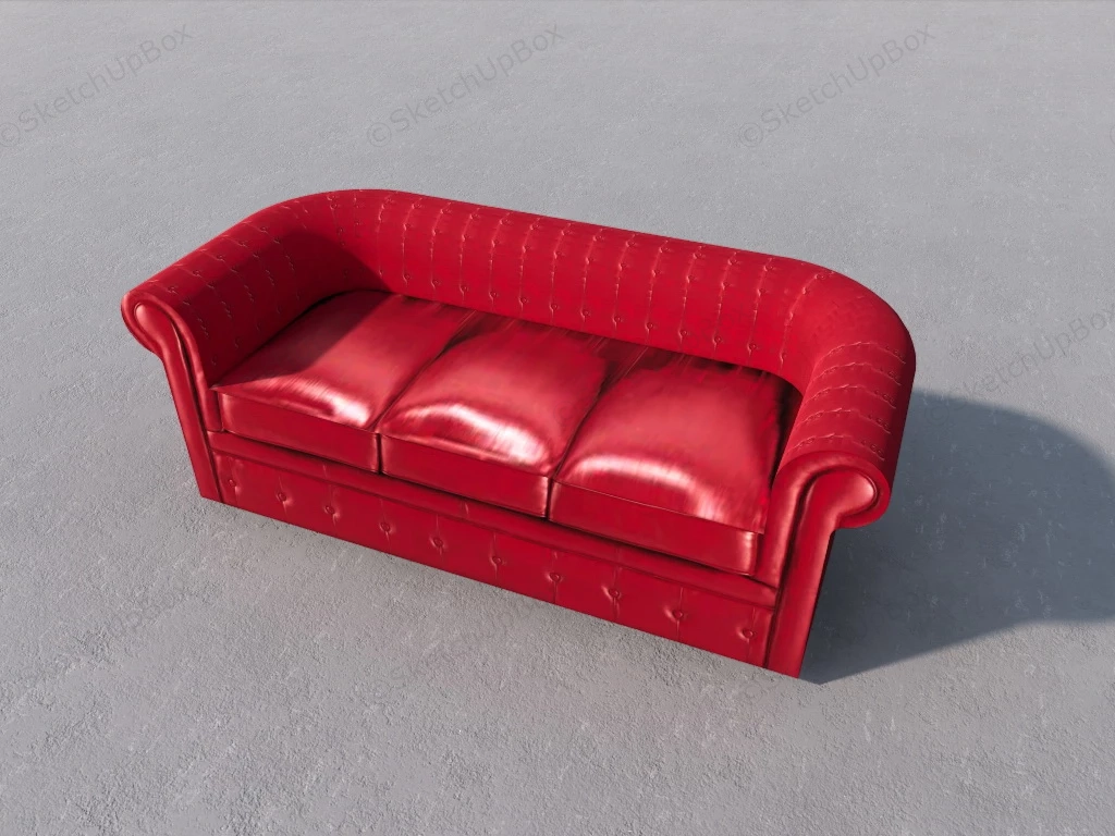 Red Leather Sofa sketchup model preview - SketchupBox