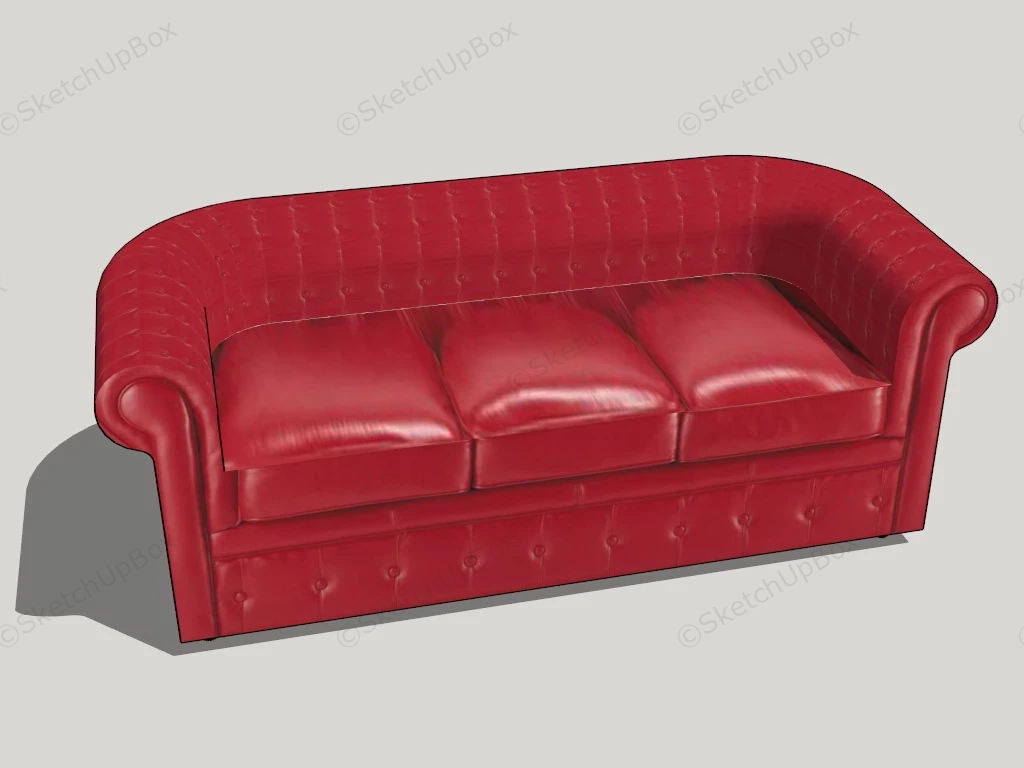 Red Leather Sofa sketchup model preview - SketchupBox