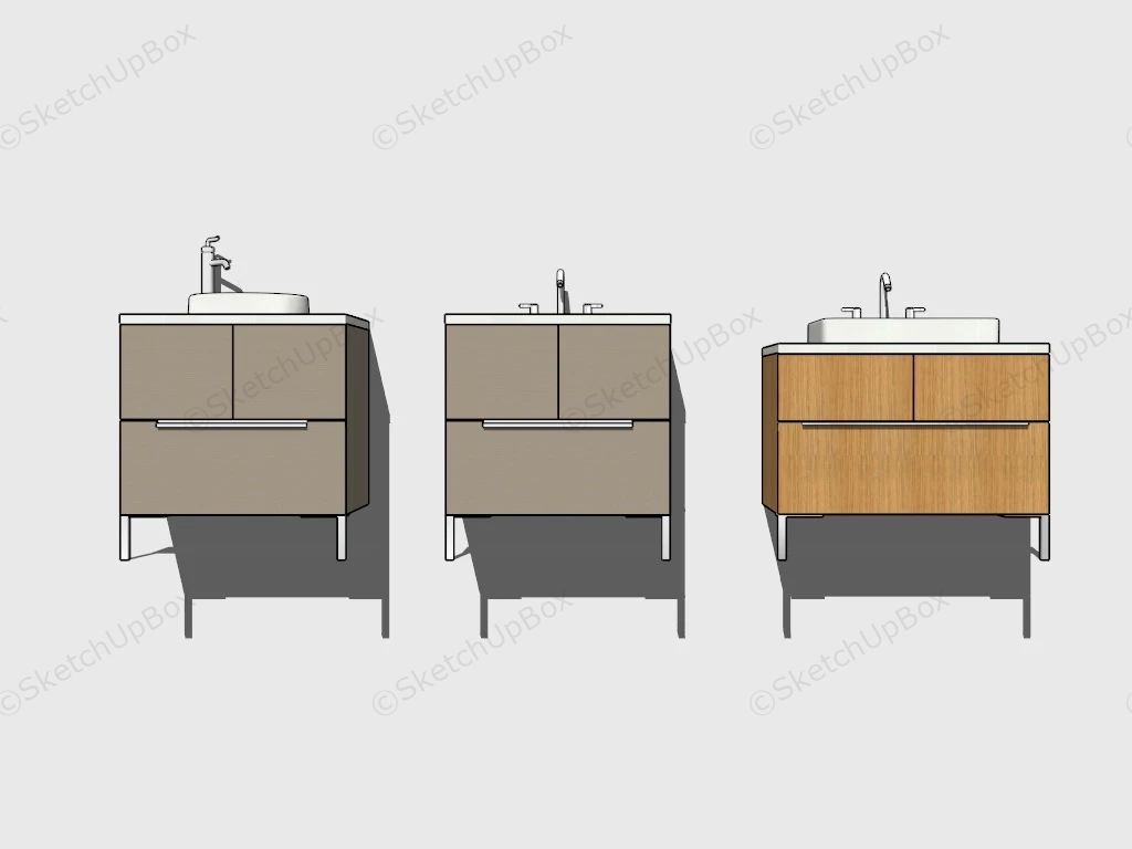 Floor Mounted Washing Basin Cabinets sketchup model preview - SketchupBox