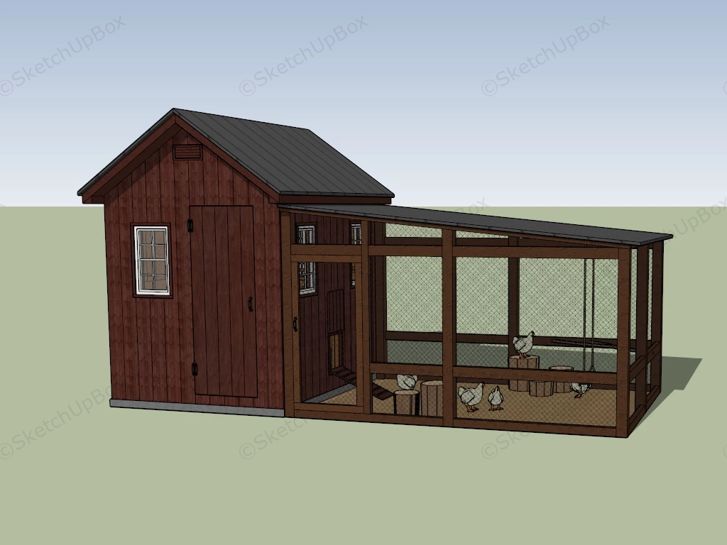 Small Hen House sketchup model preview - SketchupBox