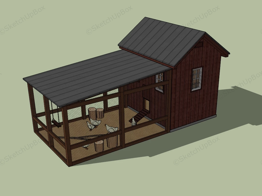 Small Hen House sketchup model preview - SketchupBox